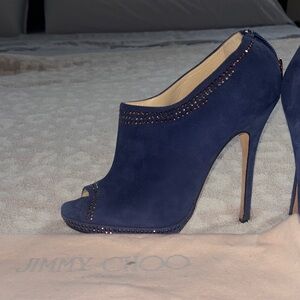 Jimmy Choo Navy Peep Toe Booties